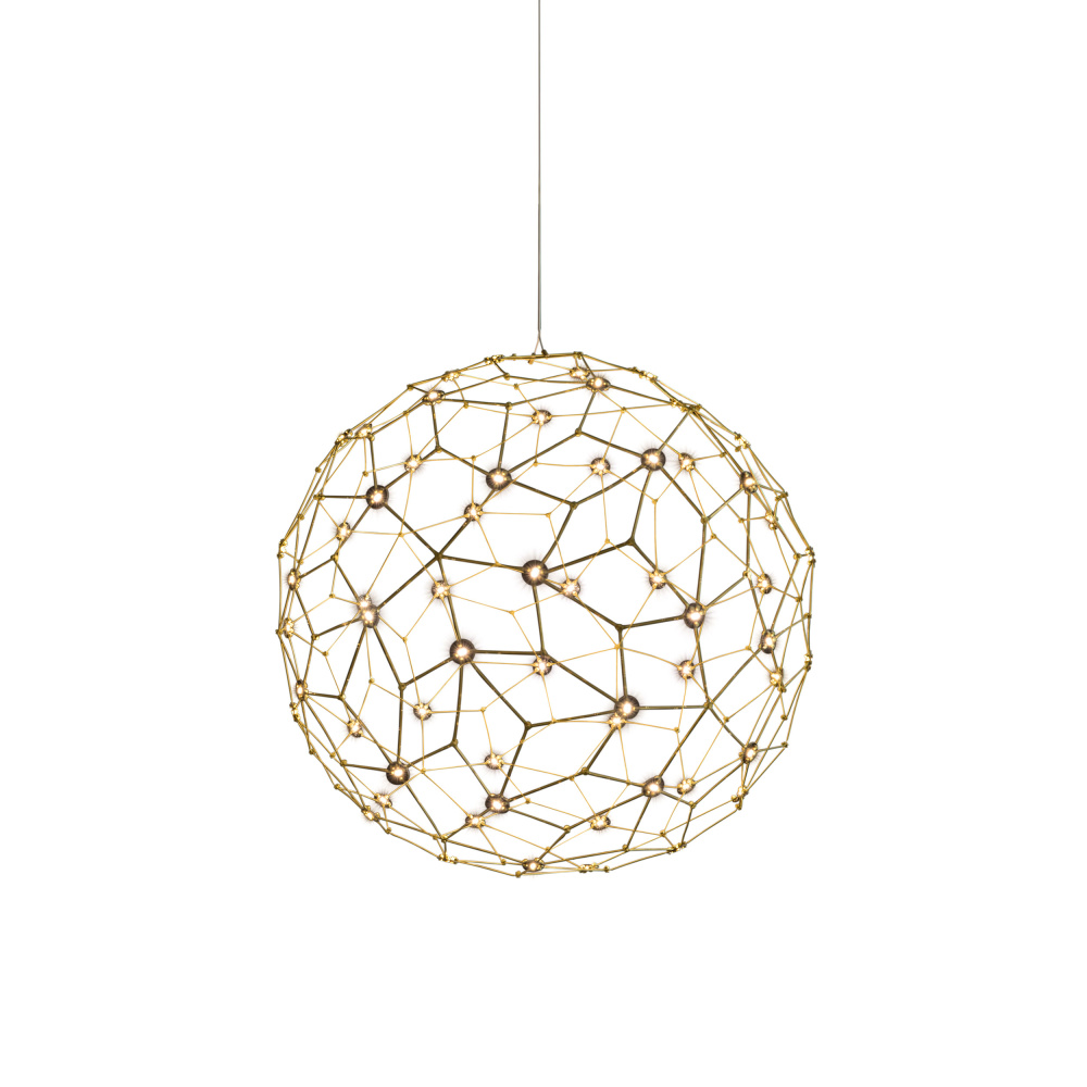 Golden Lighting Spheris Integrated LED 16in Pendant in Natural Brass